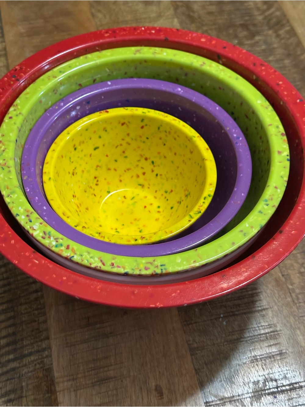 Zak! Designs Confetti Set Of 4 Nesting Serving Bowls Durable Melamine